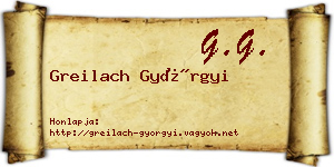 Greilach Györgyi névjegykártya